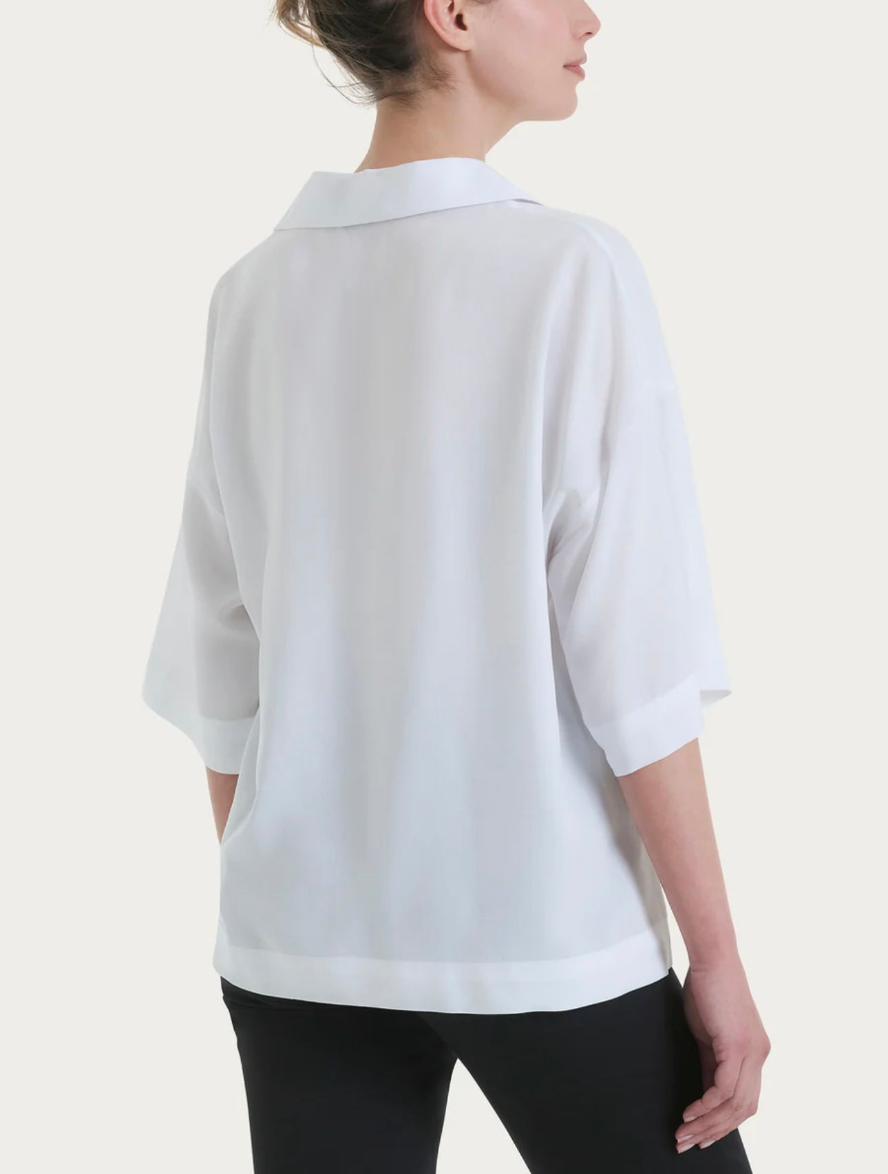Blusa Ragno con colletto polo in EcoSeta