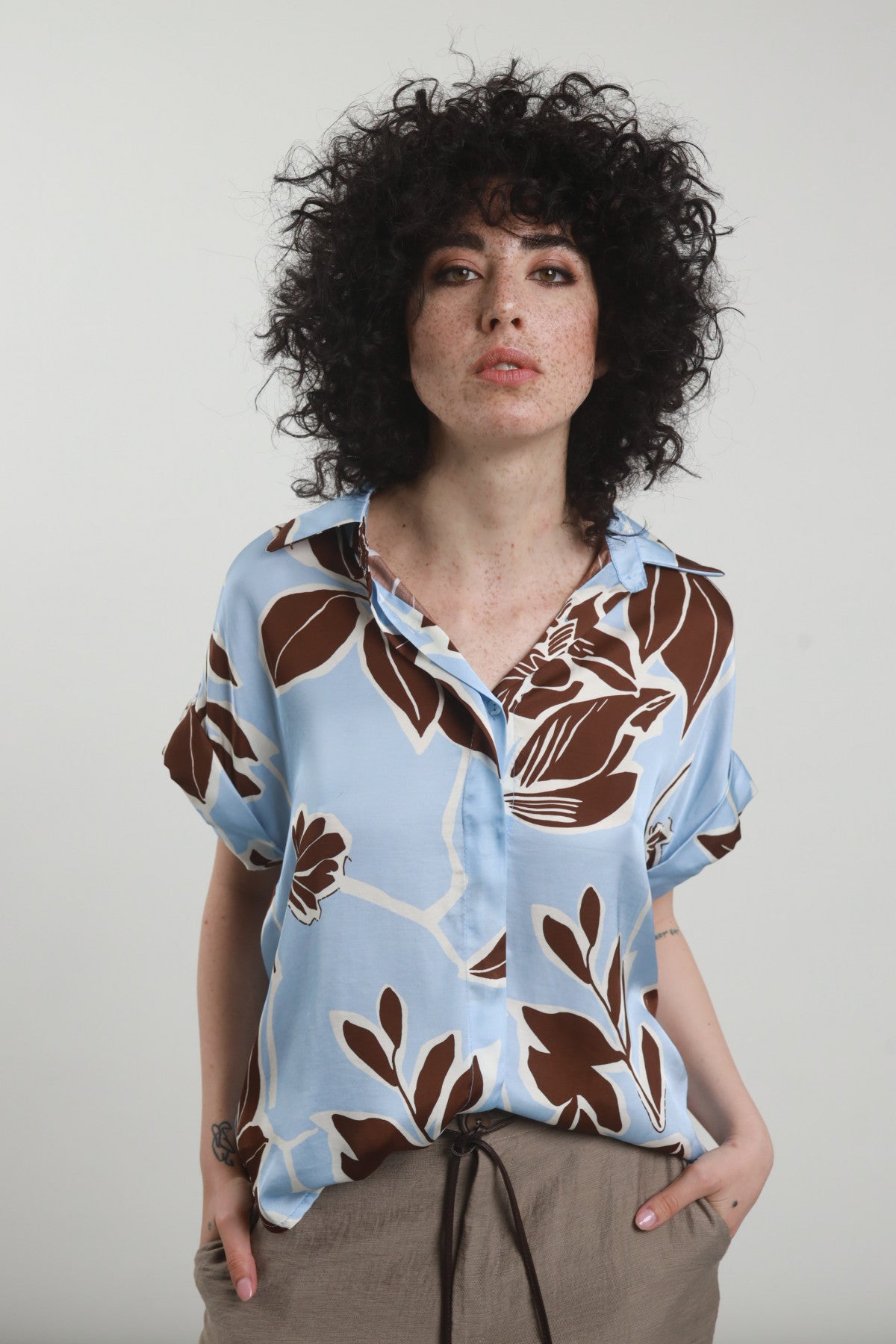 Camicia floreale manica corta Susy mix