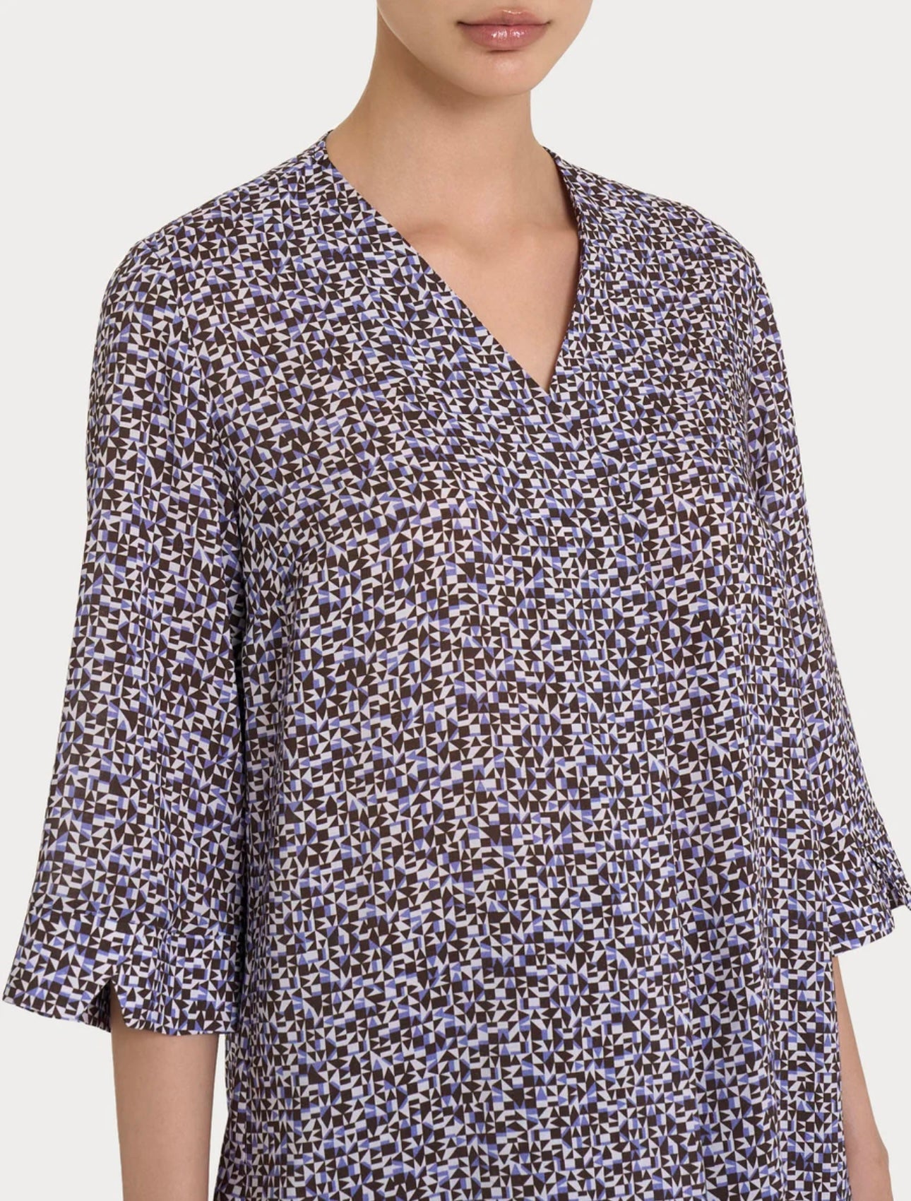 Blusa Ragno con stampa geometrica e manica 3/4