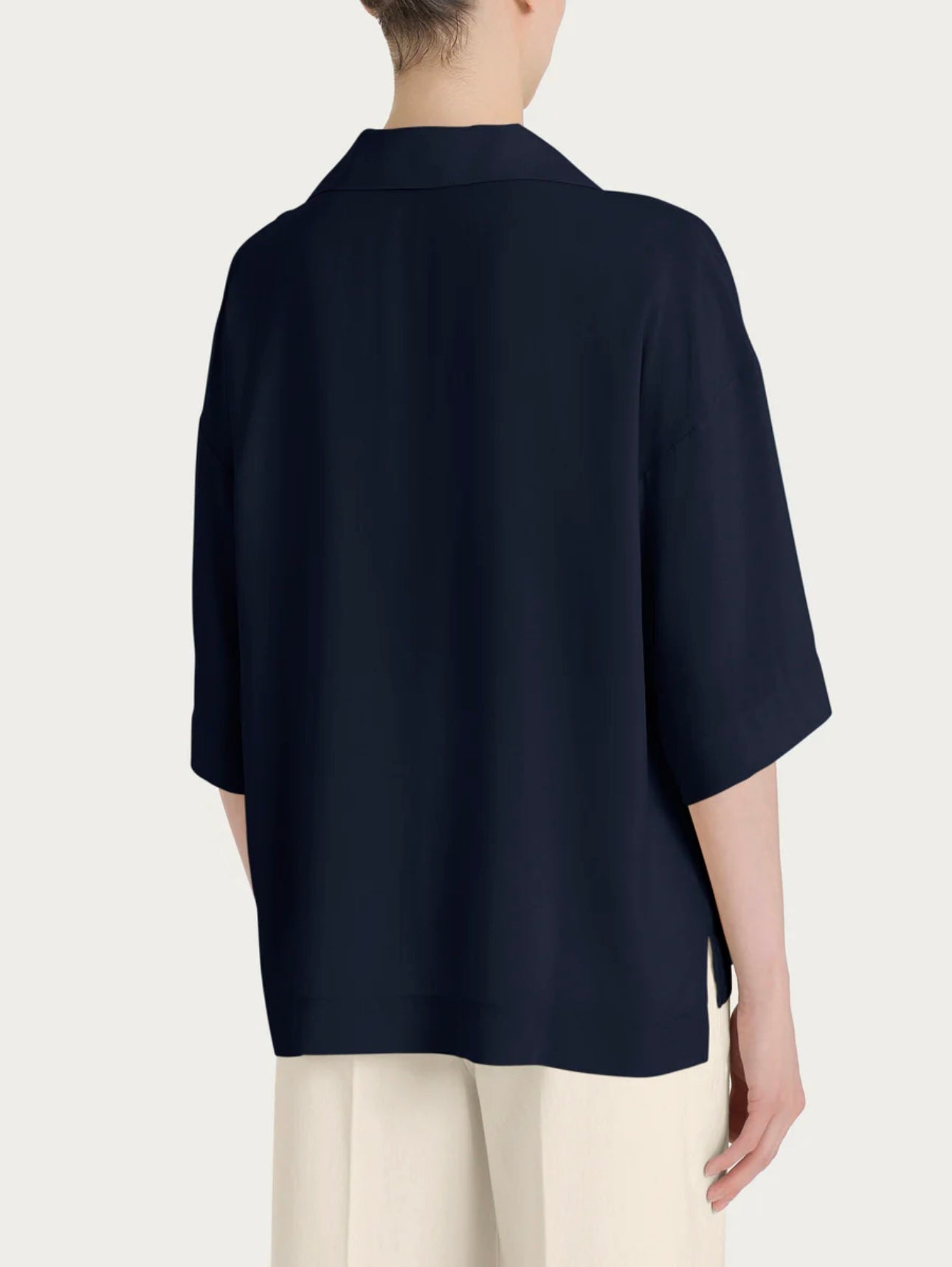 Blusa Ragno con colletto polo in EcoSeta