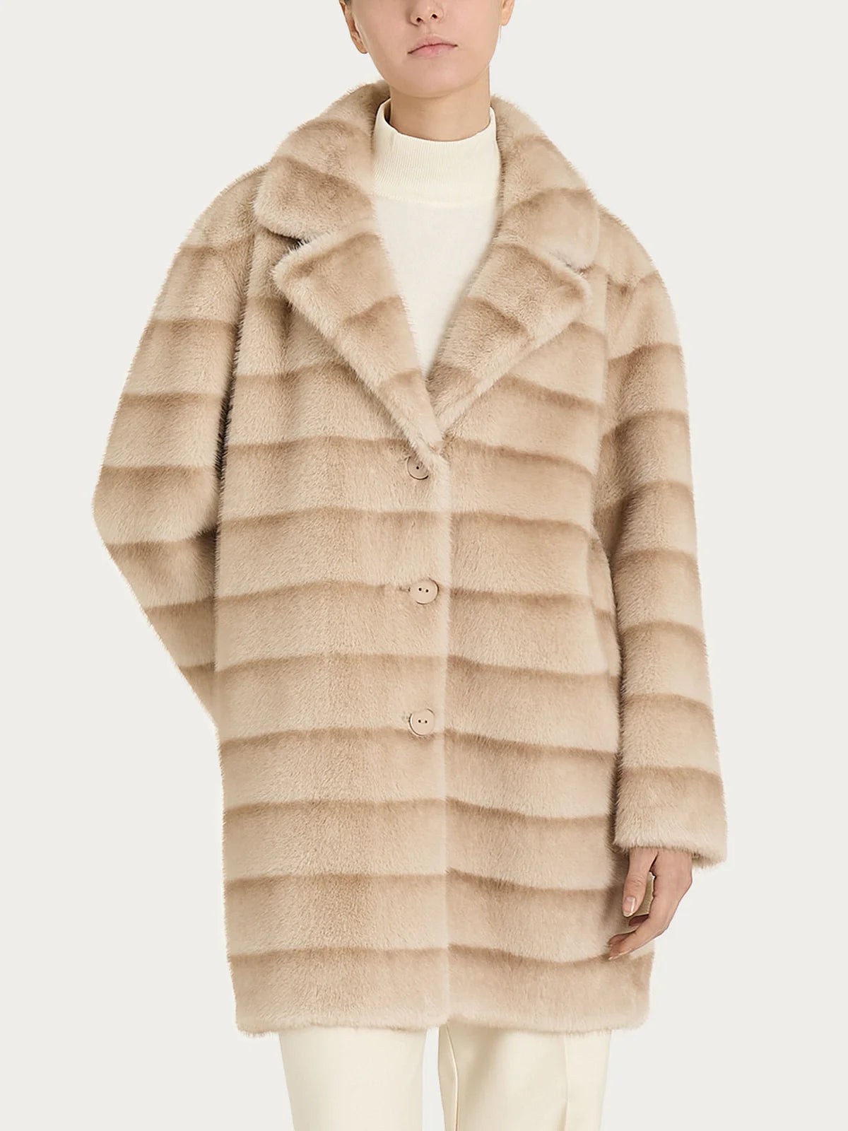 Cappotto Ragno con revers double-face in Vegan Fur art. DQ43KB