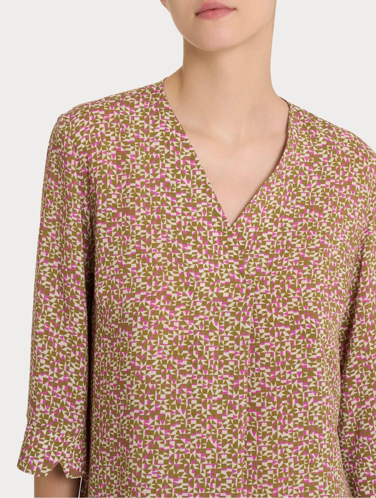 Blusa Ragno con stampa geometrica e manica 3/4