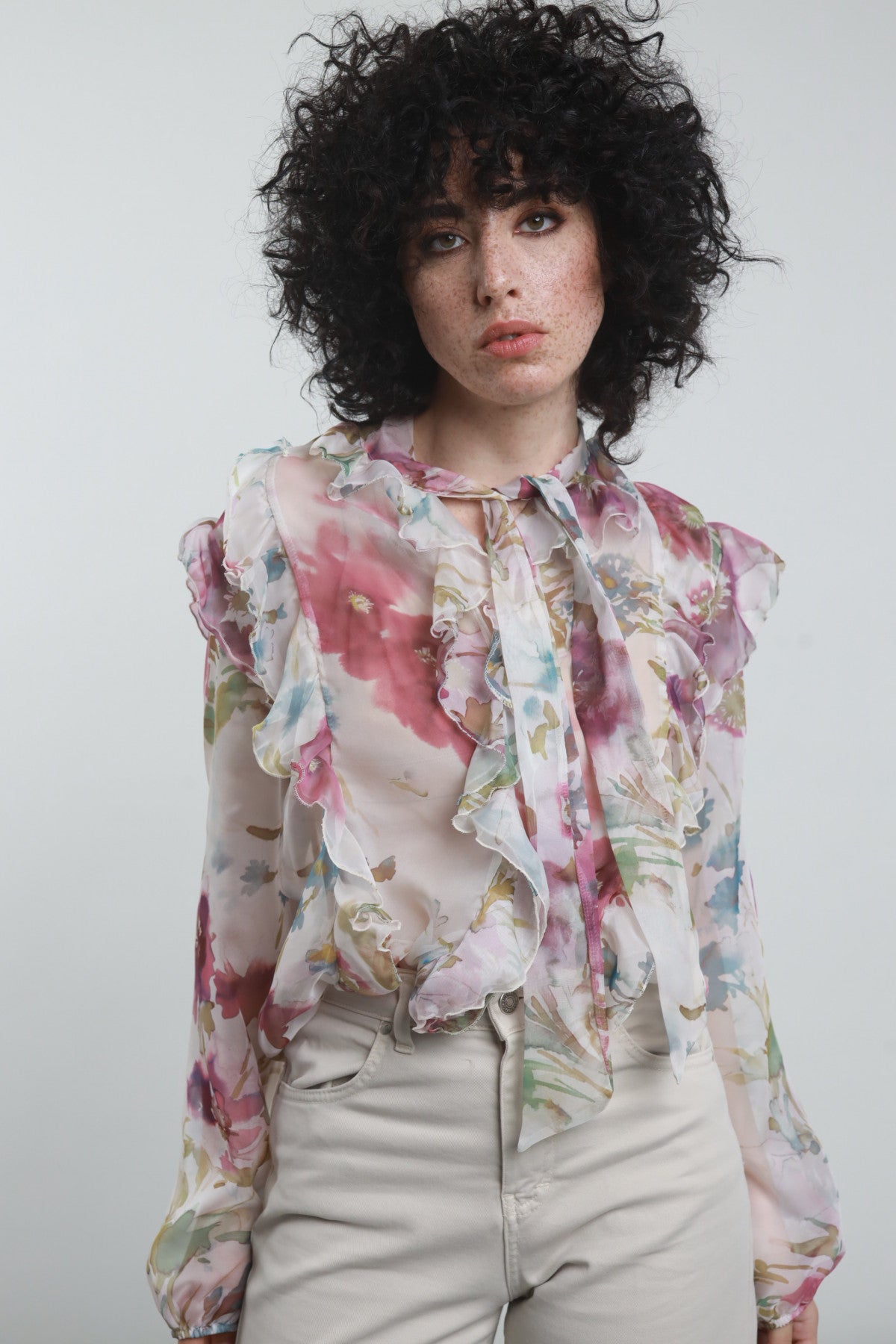 Camicia floreale fiocco Susy mix