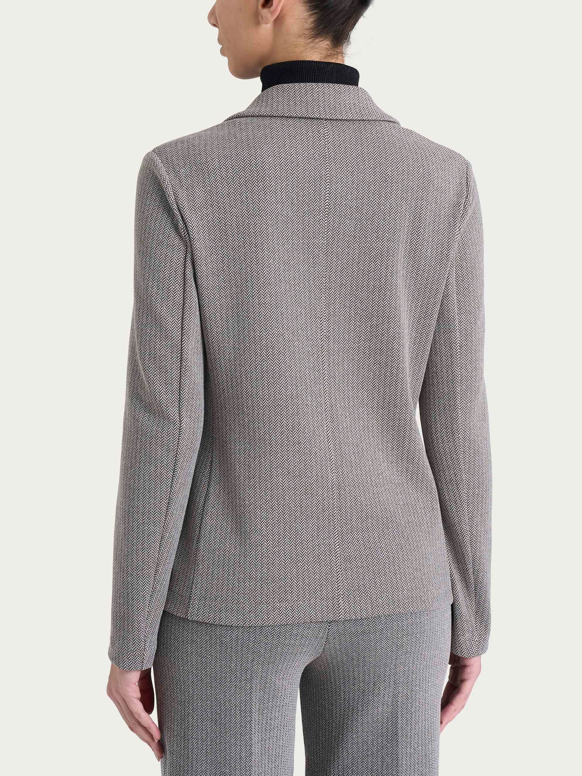 Blazer Ragno doppio petto con fantasia a spina di pesce in Eco Jacquard art. DR83G6
