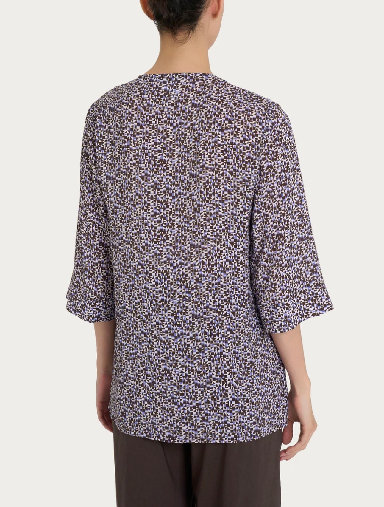 Blusa Ragno con stampa geometrica e manica 3/4