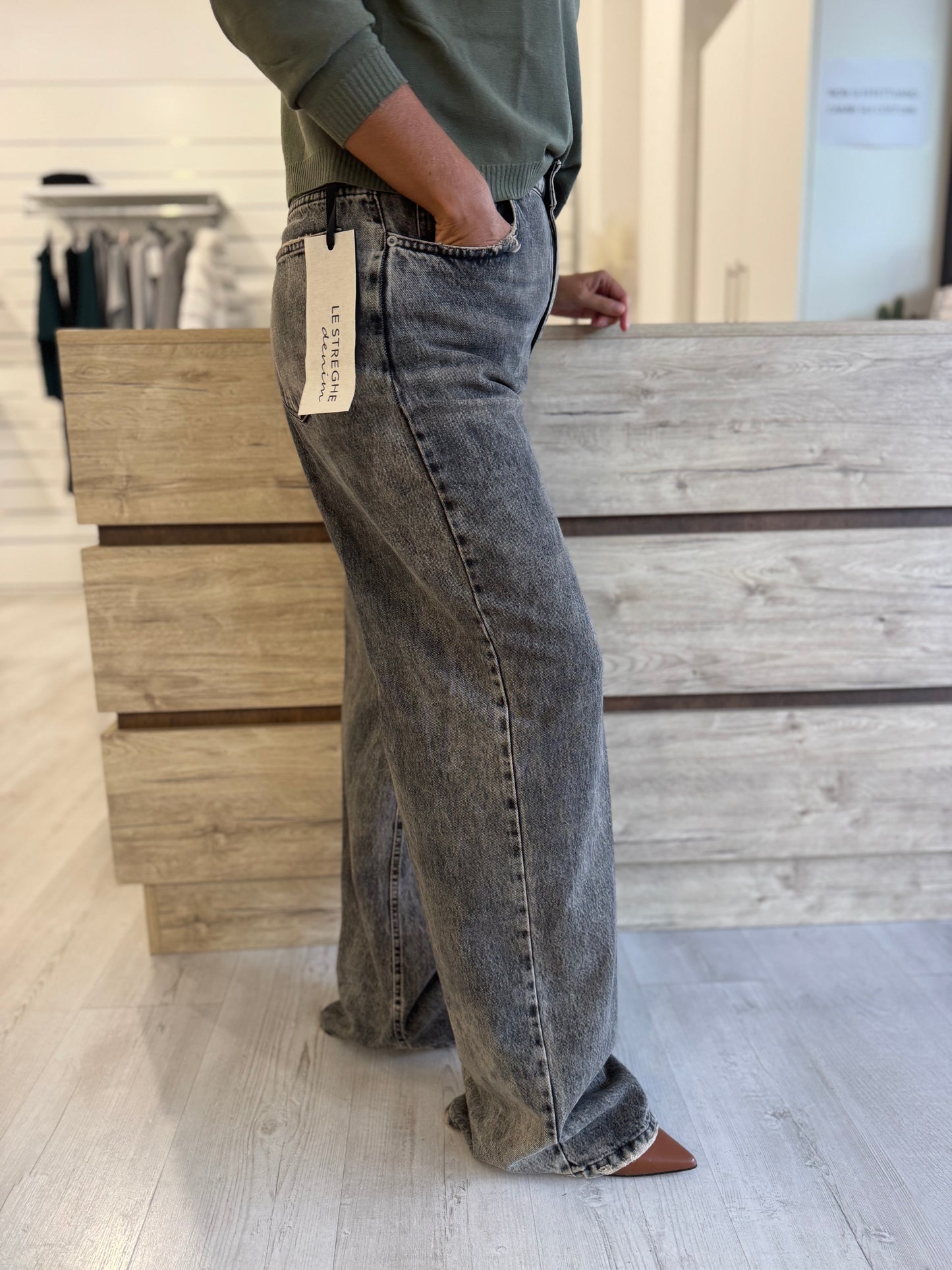 Jeans Palazzo grigio Le streghe art. FJ204