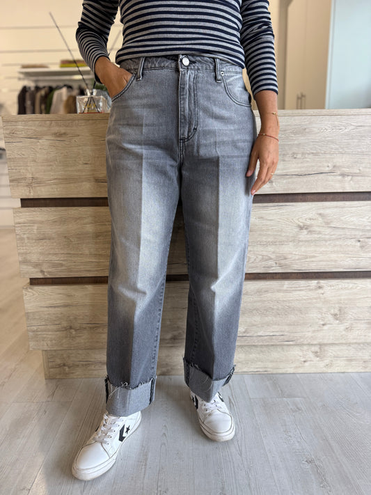 Jeans grigio con risvolto Le streghe art. LS213