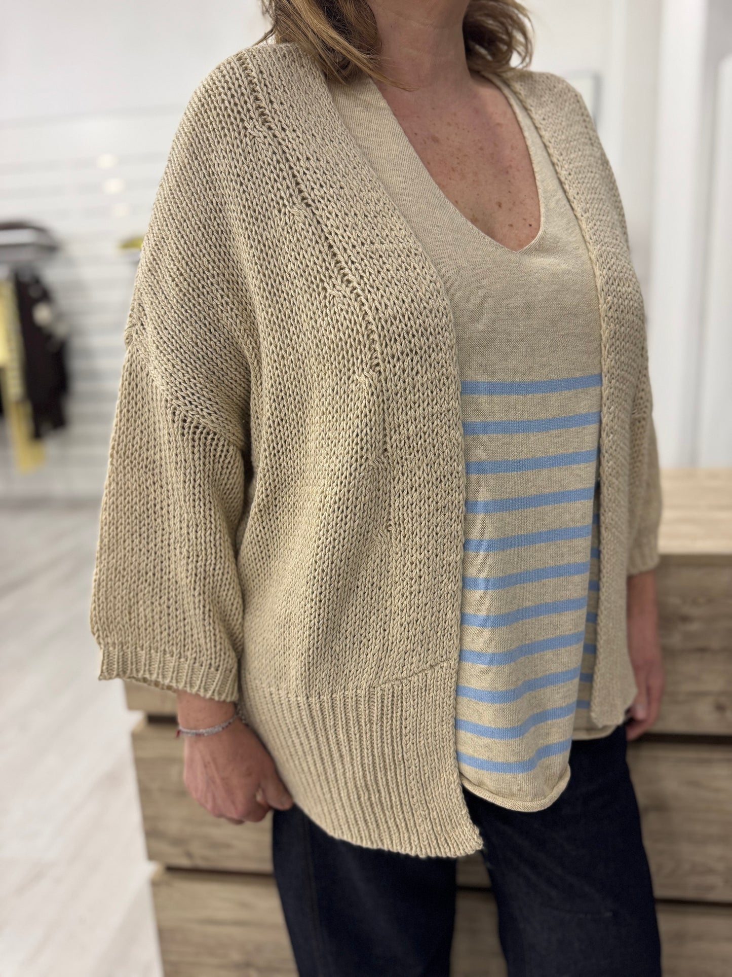 Cardigan senza bottoni