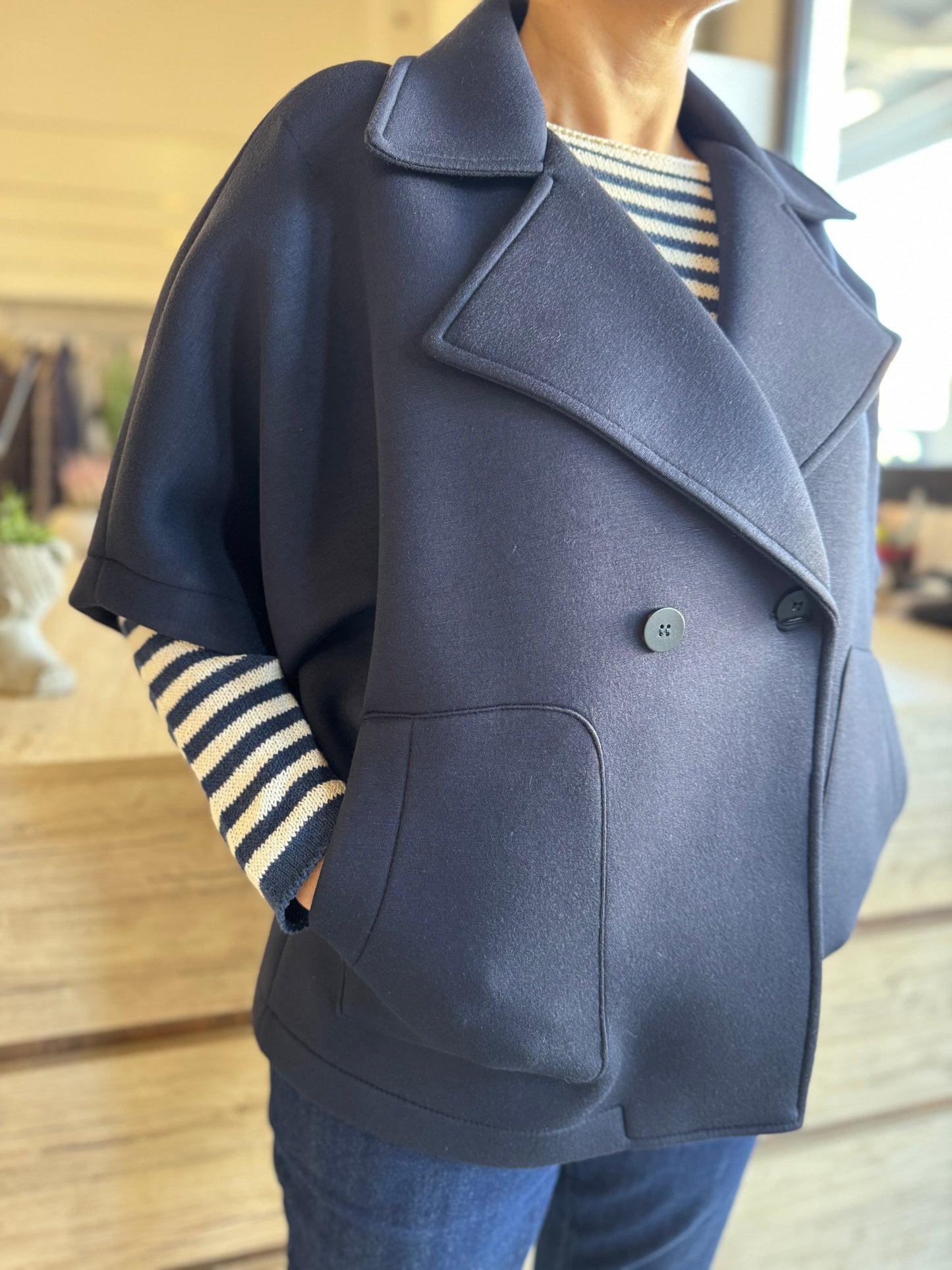 Cappa doppiopetto in neoprene