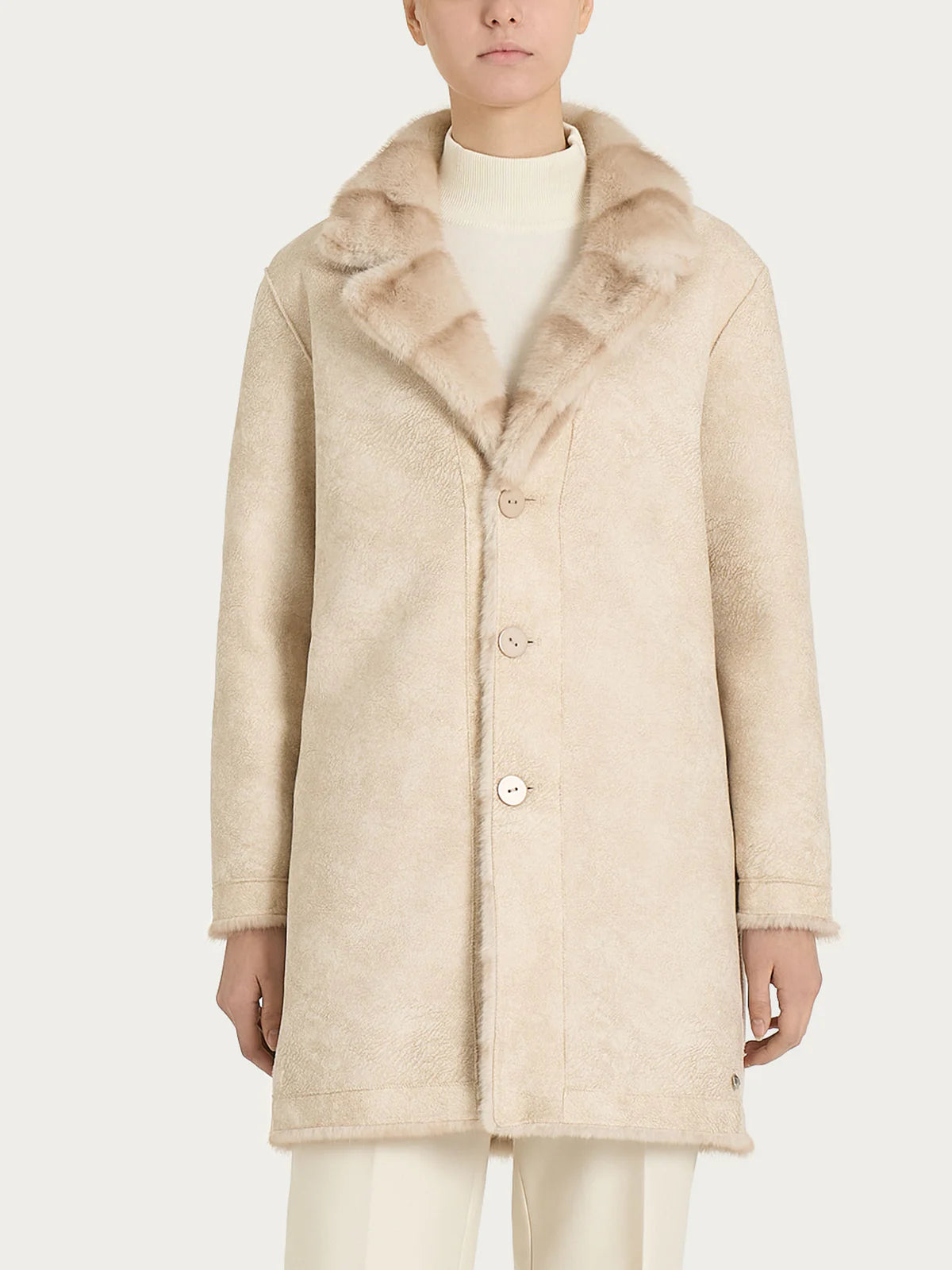 Cappotto Ragno con revers double-face in Vegan Fur art. DQ43KB