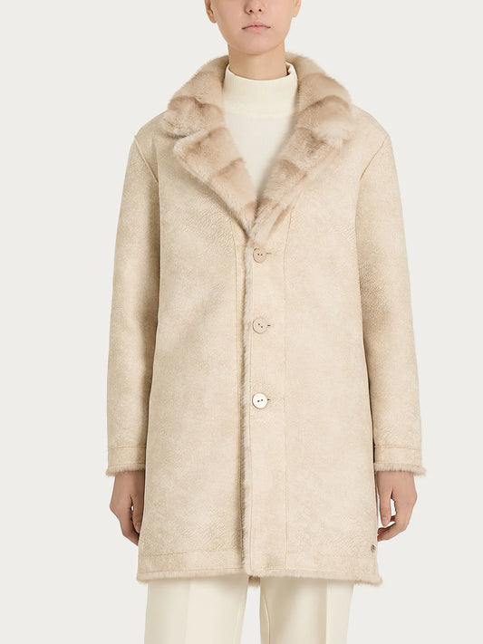 Cappotto Ragno con revers double-face in Vegan Fur art. DQ43KB