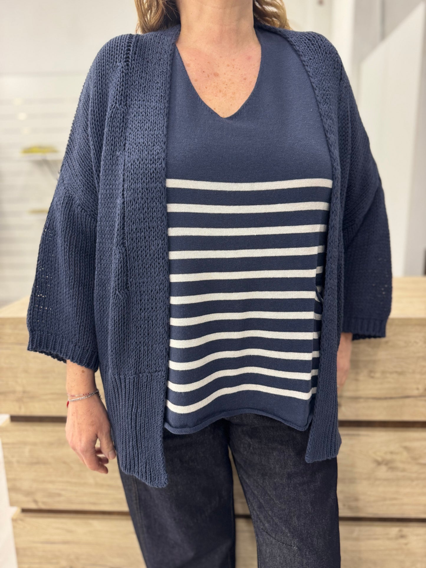 Cardigan senza bottoni