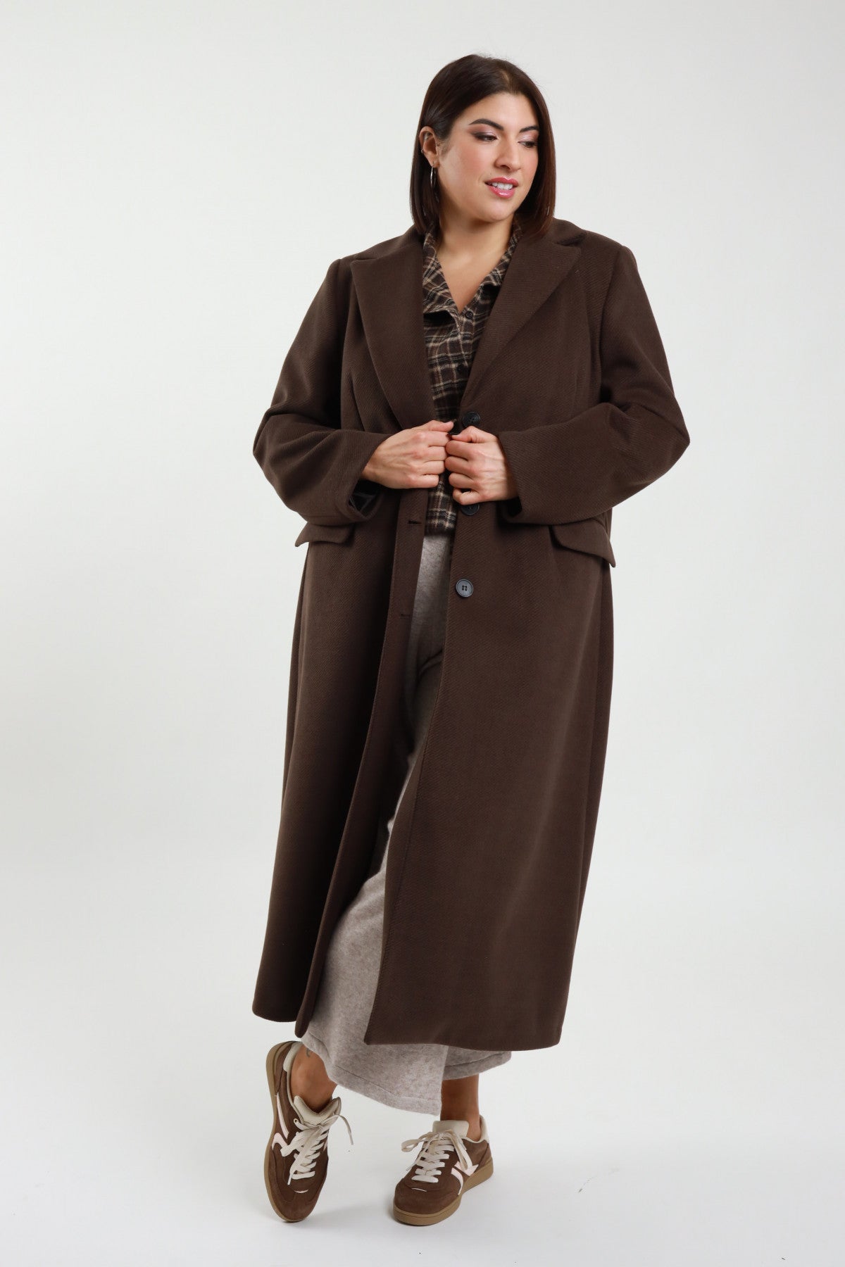 Cappotto lungo cioccolato Susy star