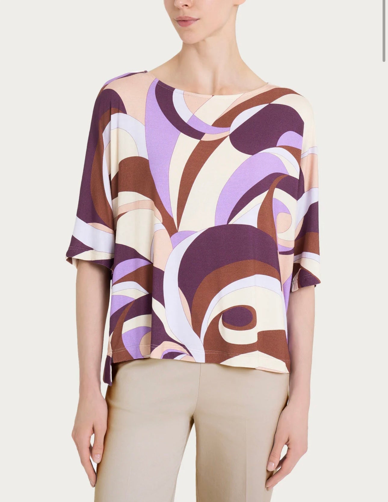 Maglietta Ragno con scollo a barchetta e waves pattern in Viscosa Summer