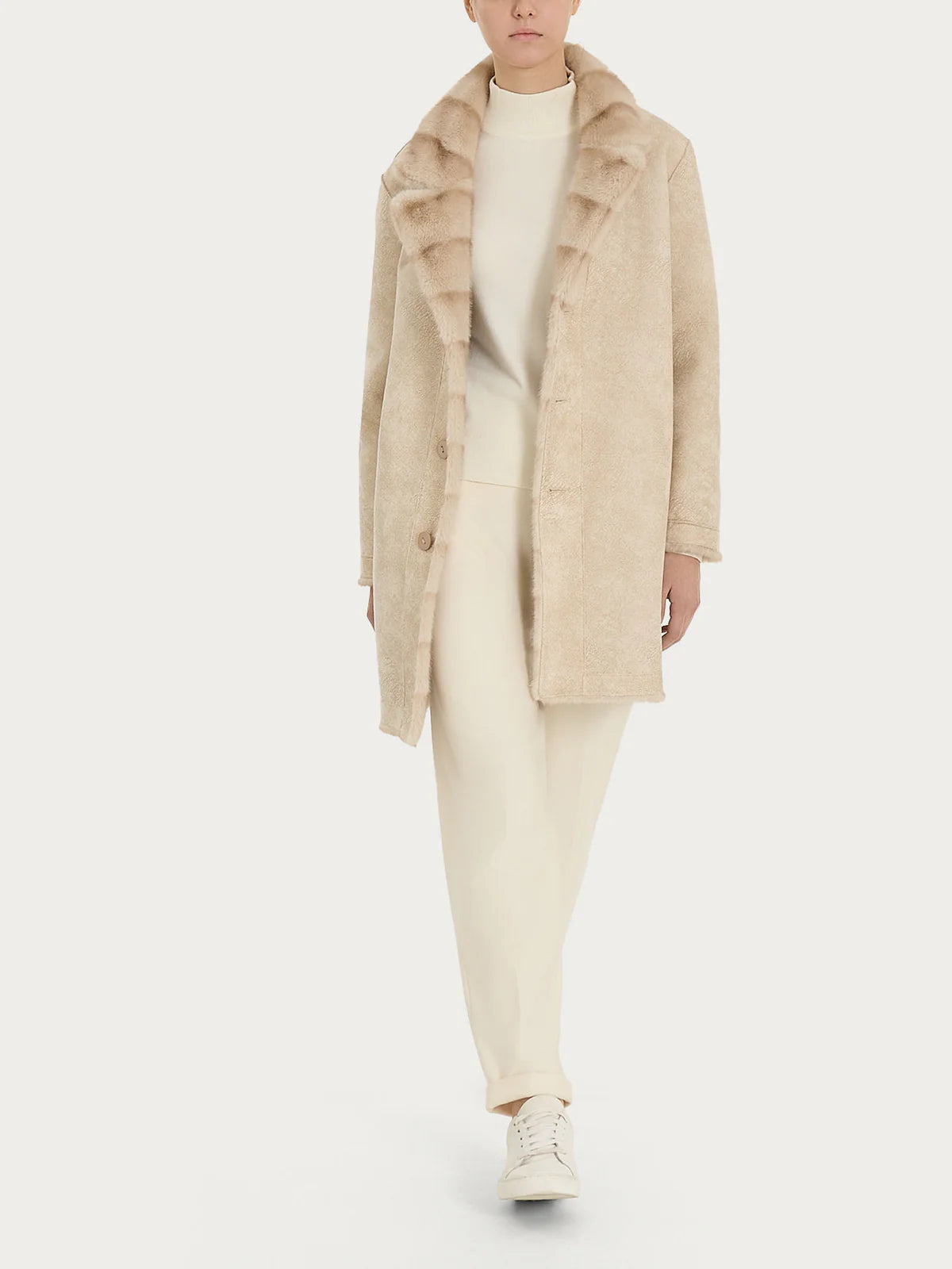 Cappotto Ragno con revers double-face in Vegan Fur art. DQ43KB