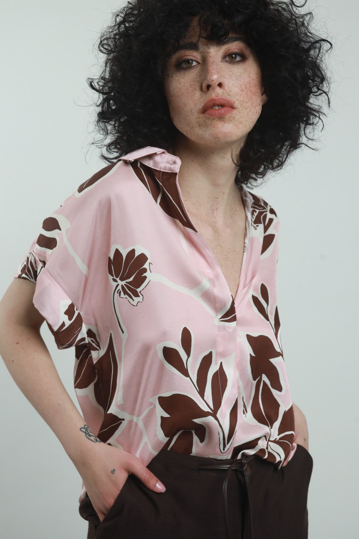 Camicia floreale manica corta Susy mix