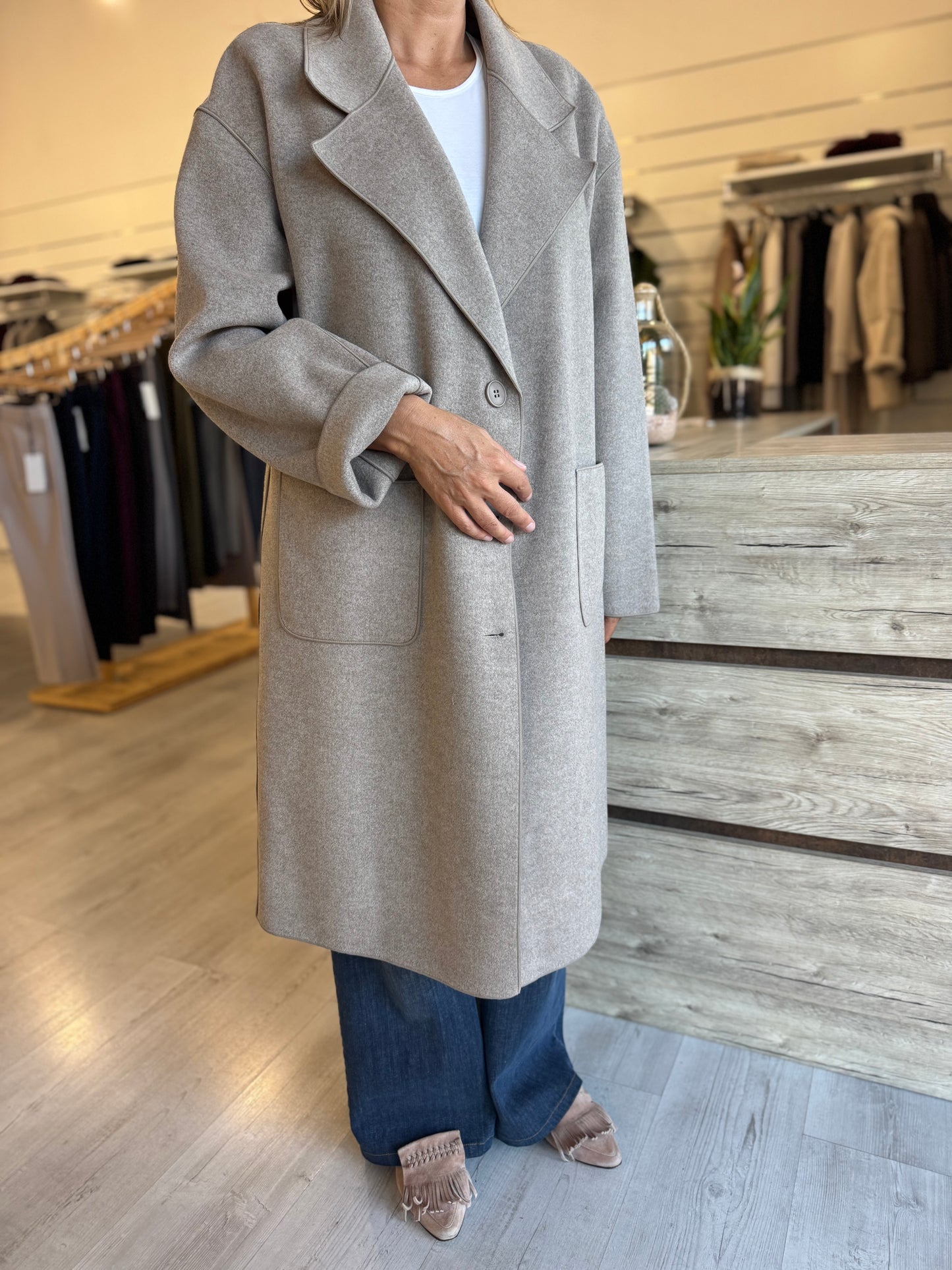 Cappotto Ragno con bottoni in Vegan Wool art. DQ61KW