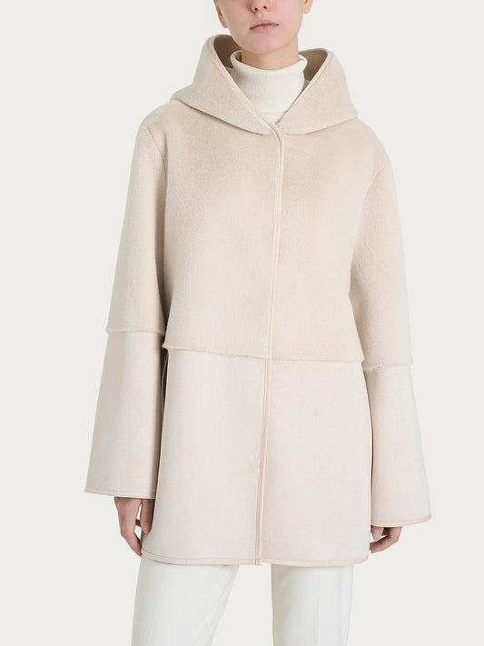 Giacca Ragno con cappuccio double-face in Vegan Shearling art.DQ48KU
