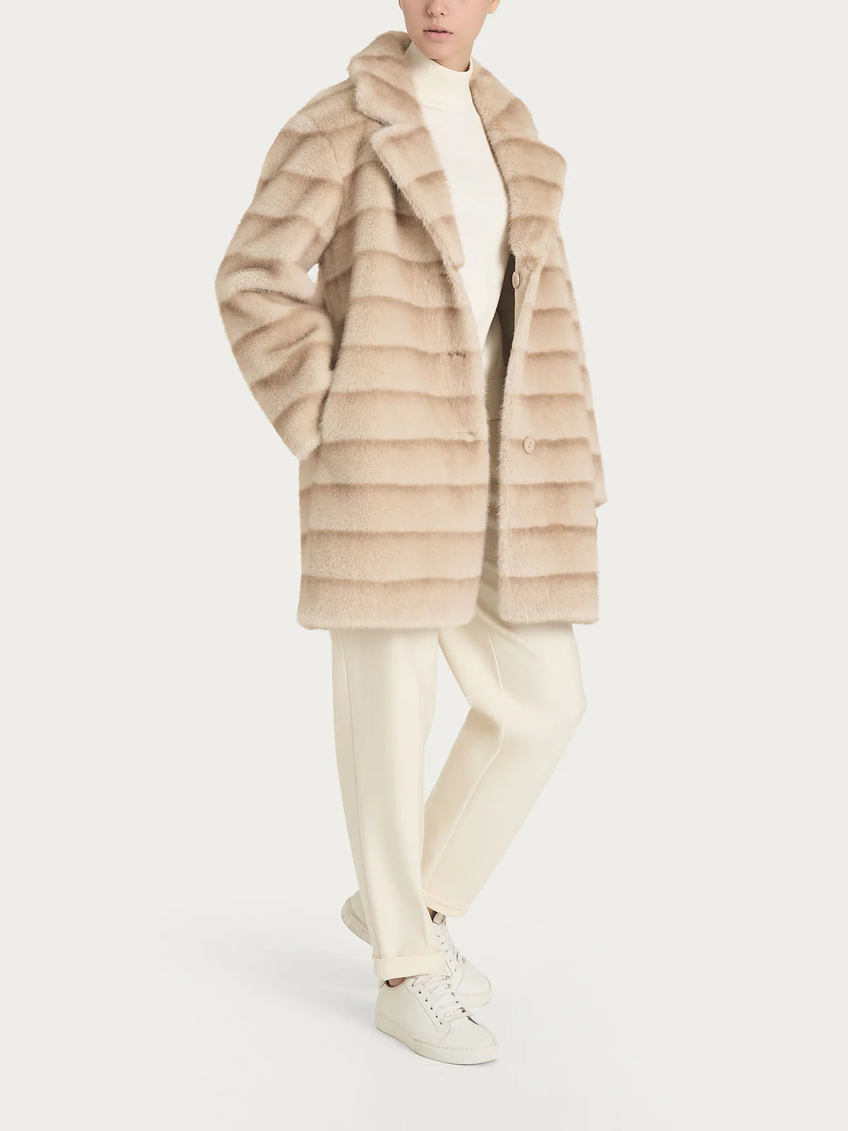 Cappotto Ragno con revers double-face in Vegan Fur art. DQ43KB