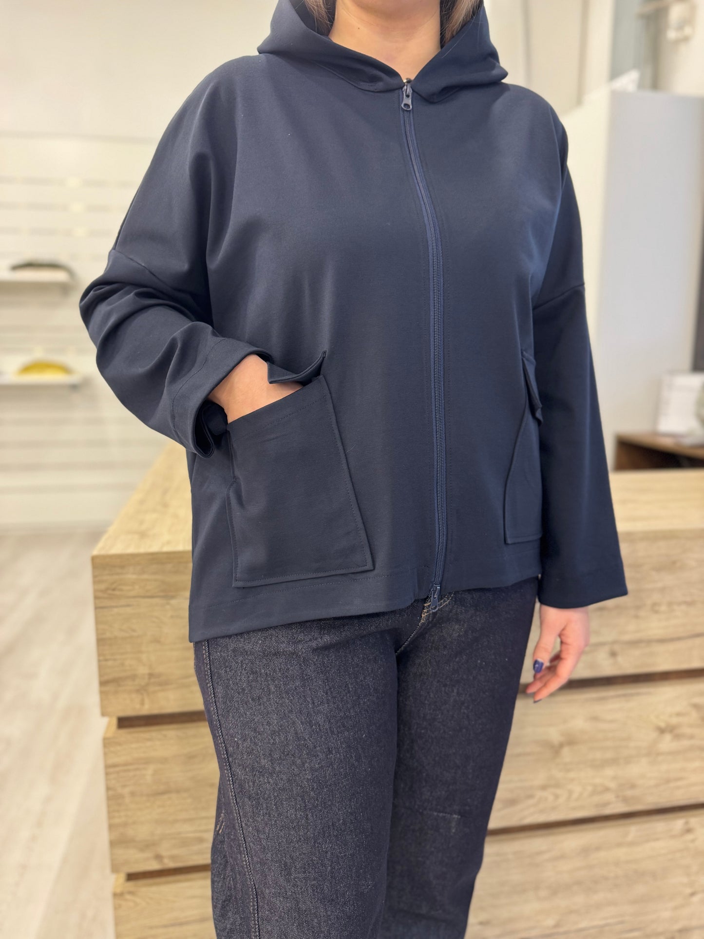 Felpa con zip over