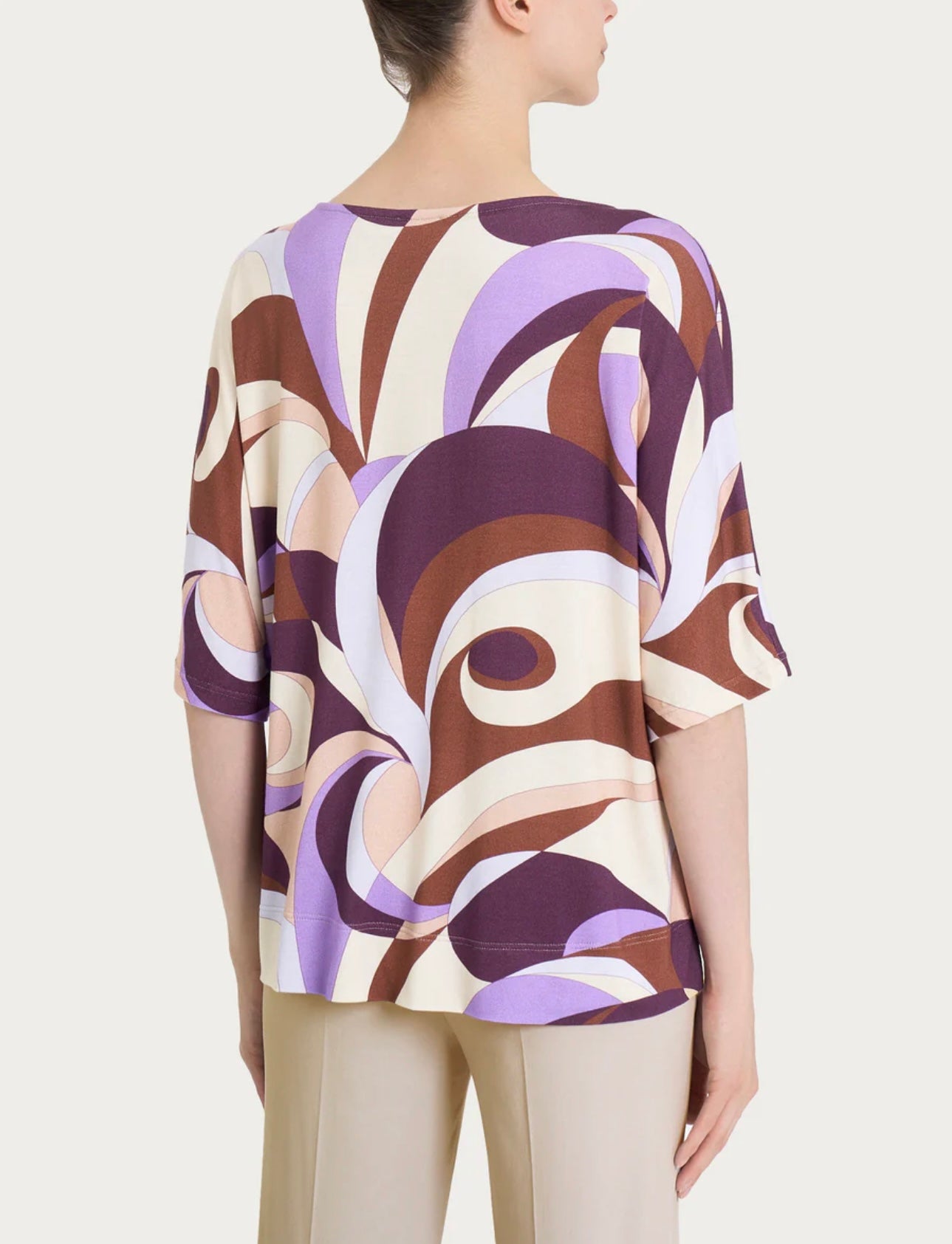 Maglietta Ragno con scollo a barchetta e waves pattern in Viscosa Summer