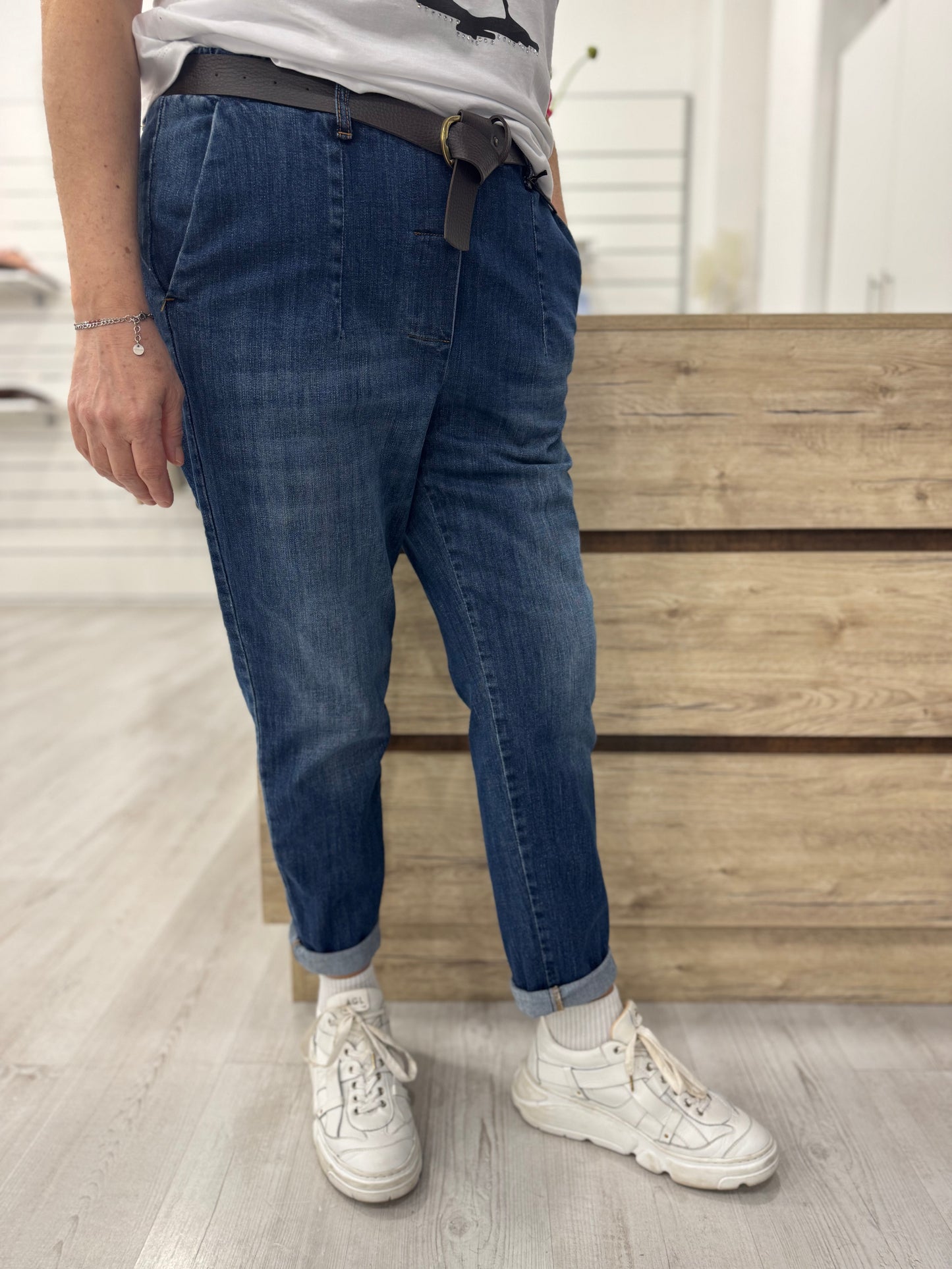 Jeans baggy con elastico