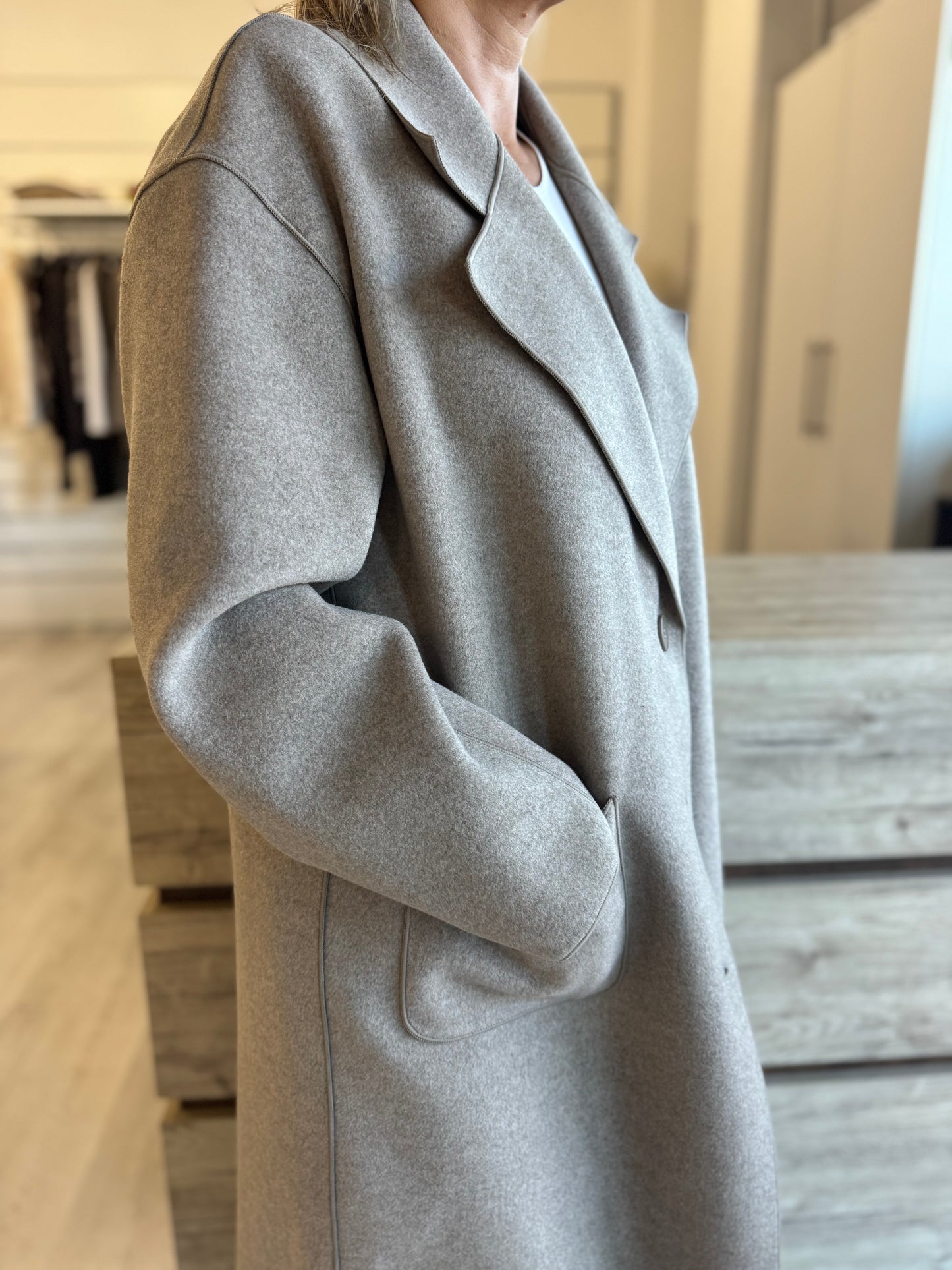 Cappotto Ragno con bottoni in Vegan Wool art. DQ61KW