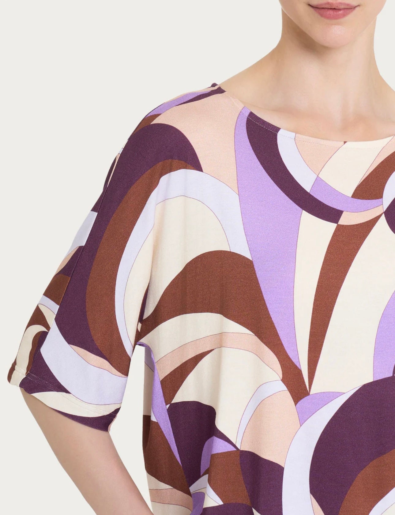 Maglietta Ragno con scollo a barchetta e waves pattern in Viscosa Summer