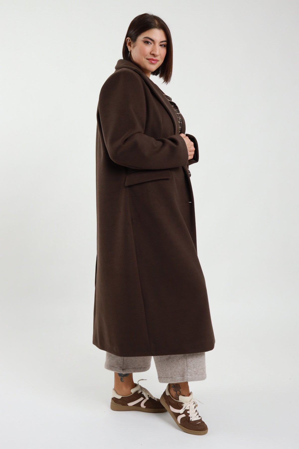 Cappotto lungo cioccolato Susy star