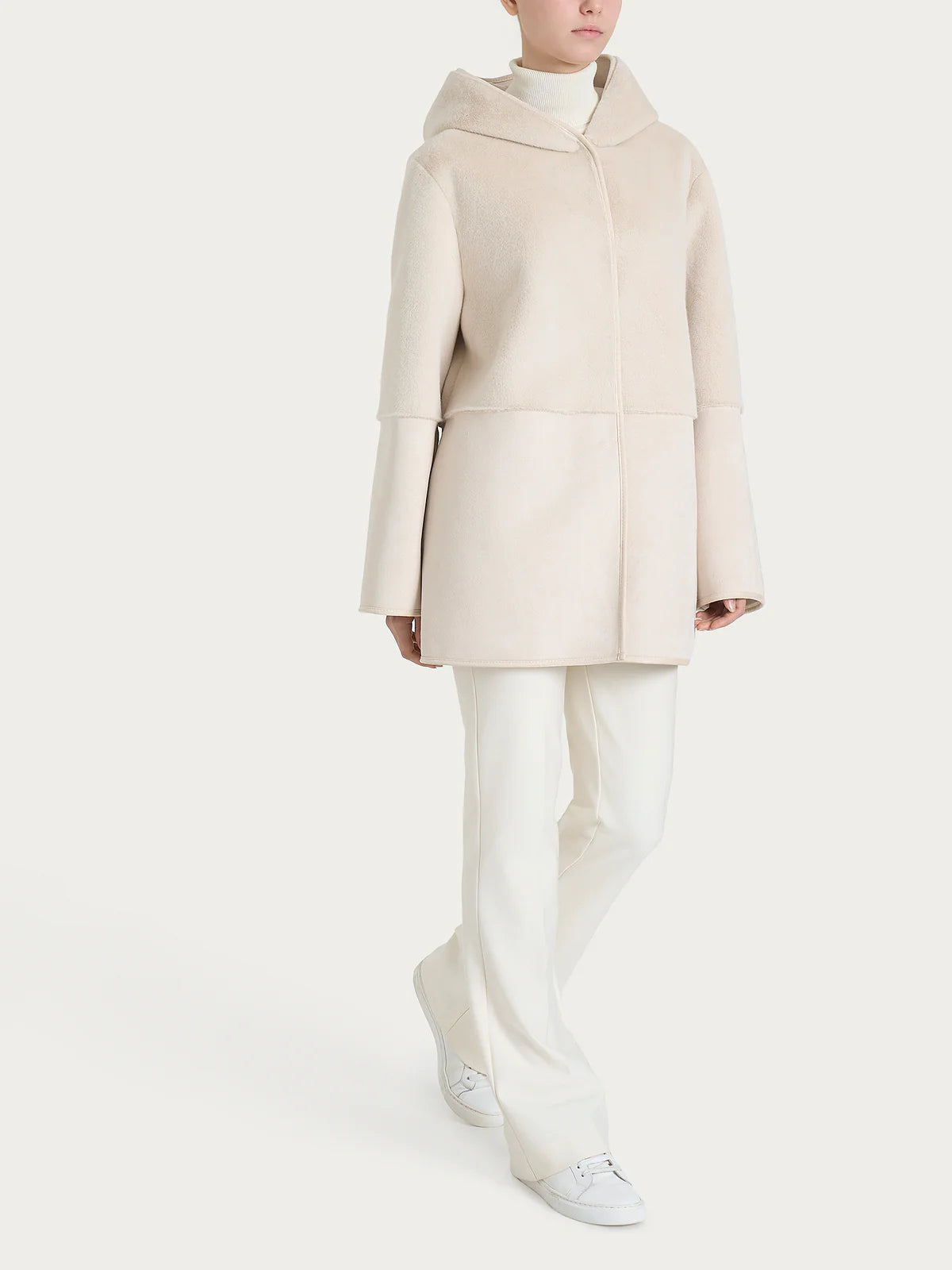 Giacca Ragno con cappuccio double-face in Vegan Shearling art.DQ48KU