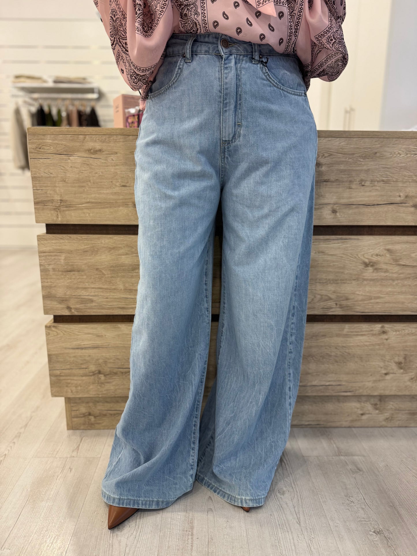 Jeans palazzo con tasconi Art. GIUSI-SKY Tensione in