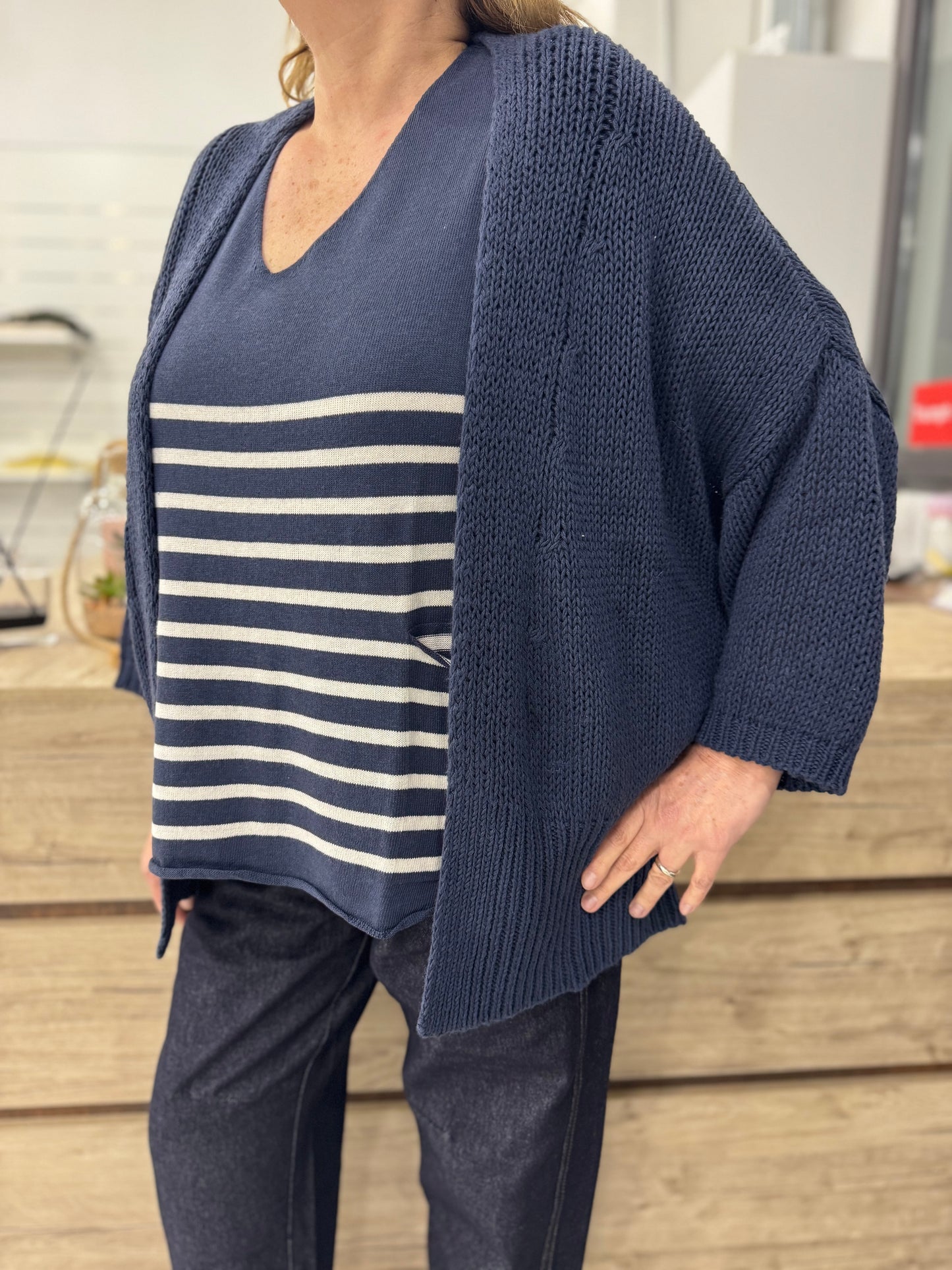 Cardigan senza bottoni