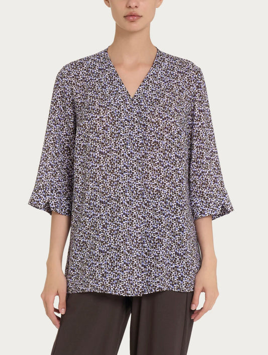 Blusa Ragno con stampa geometrica e manica 3/4