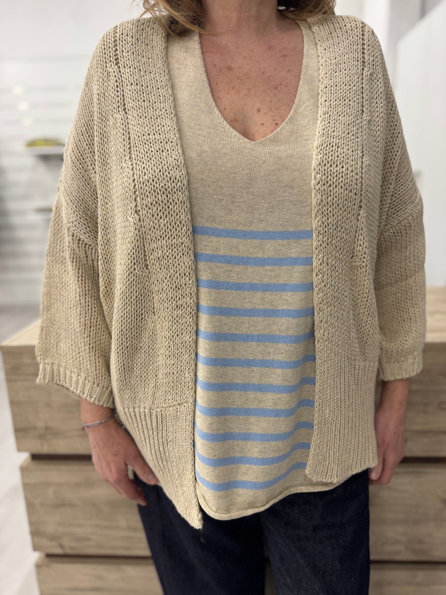 Cardigan senza bottoni
