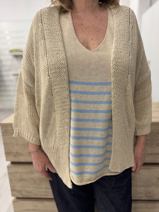 Cardigan senza bottoni