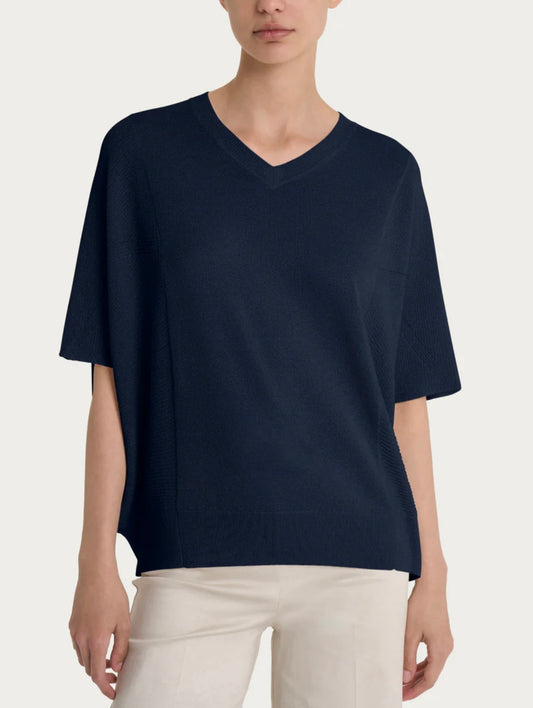 Maglia Ragno con scollo a V in Crêpe Lurex