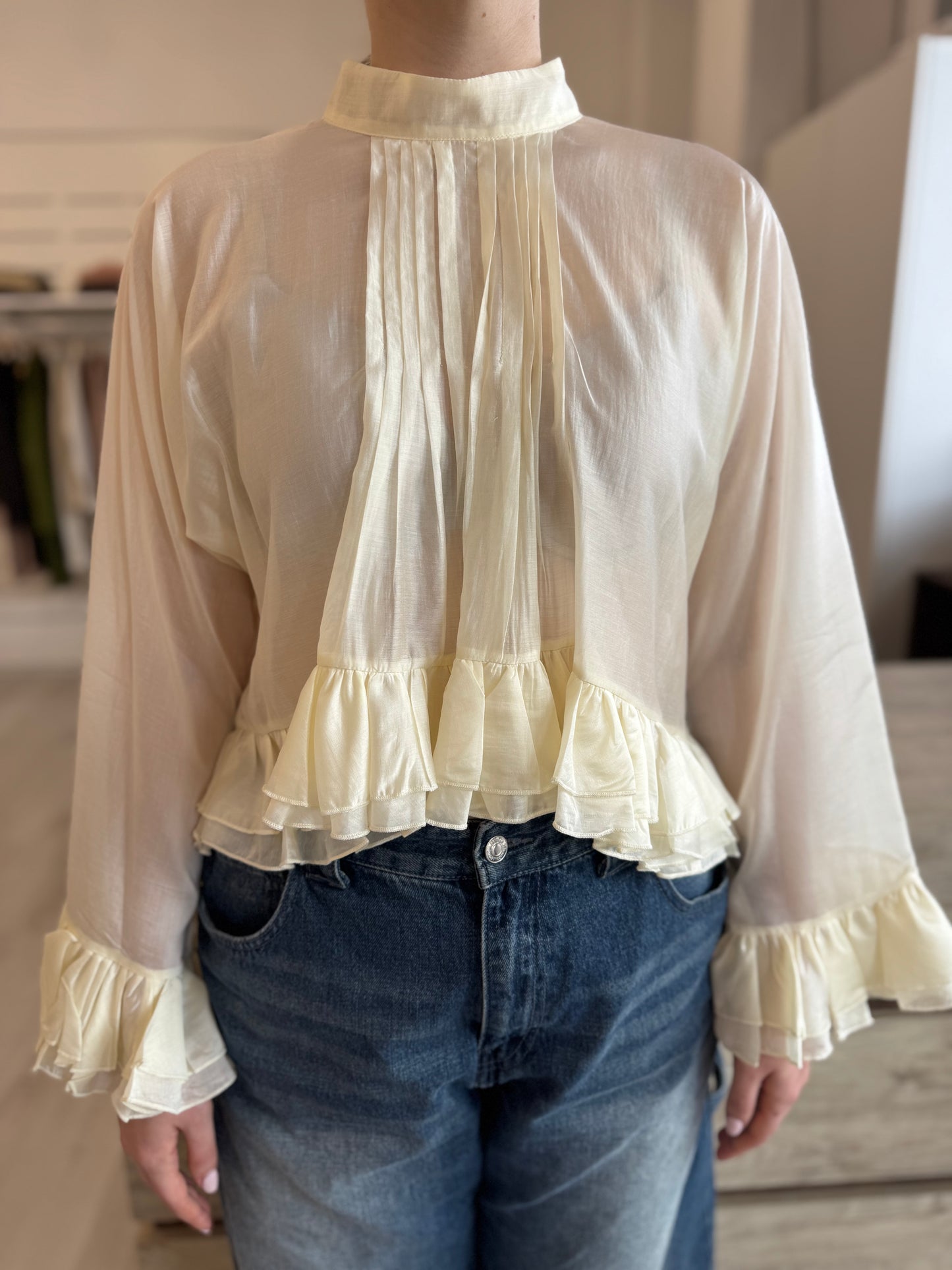 Camicia con rouches