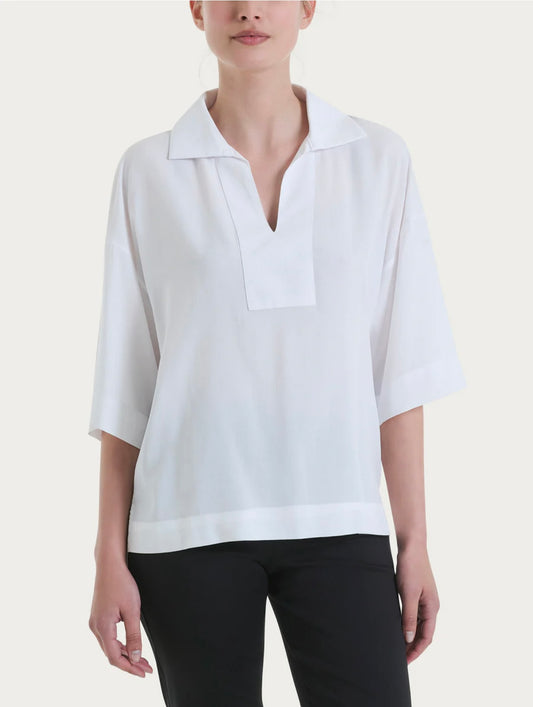 Blusa Ragno con colletto polo in EcoSeta
