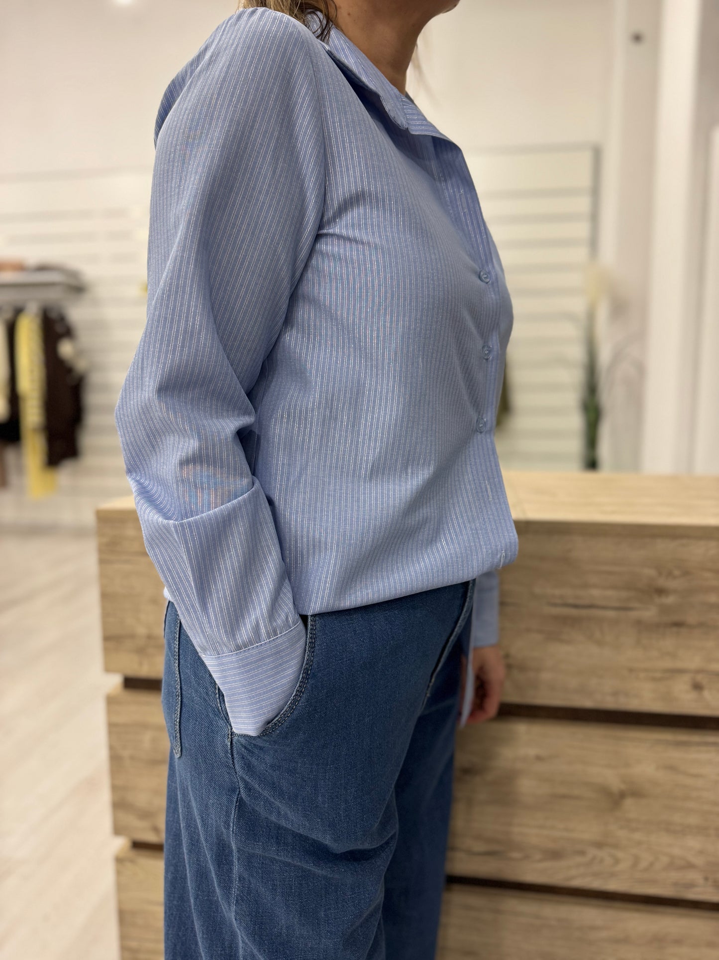 Camicia bacchettata lurex