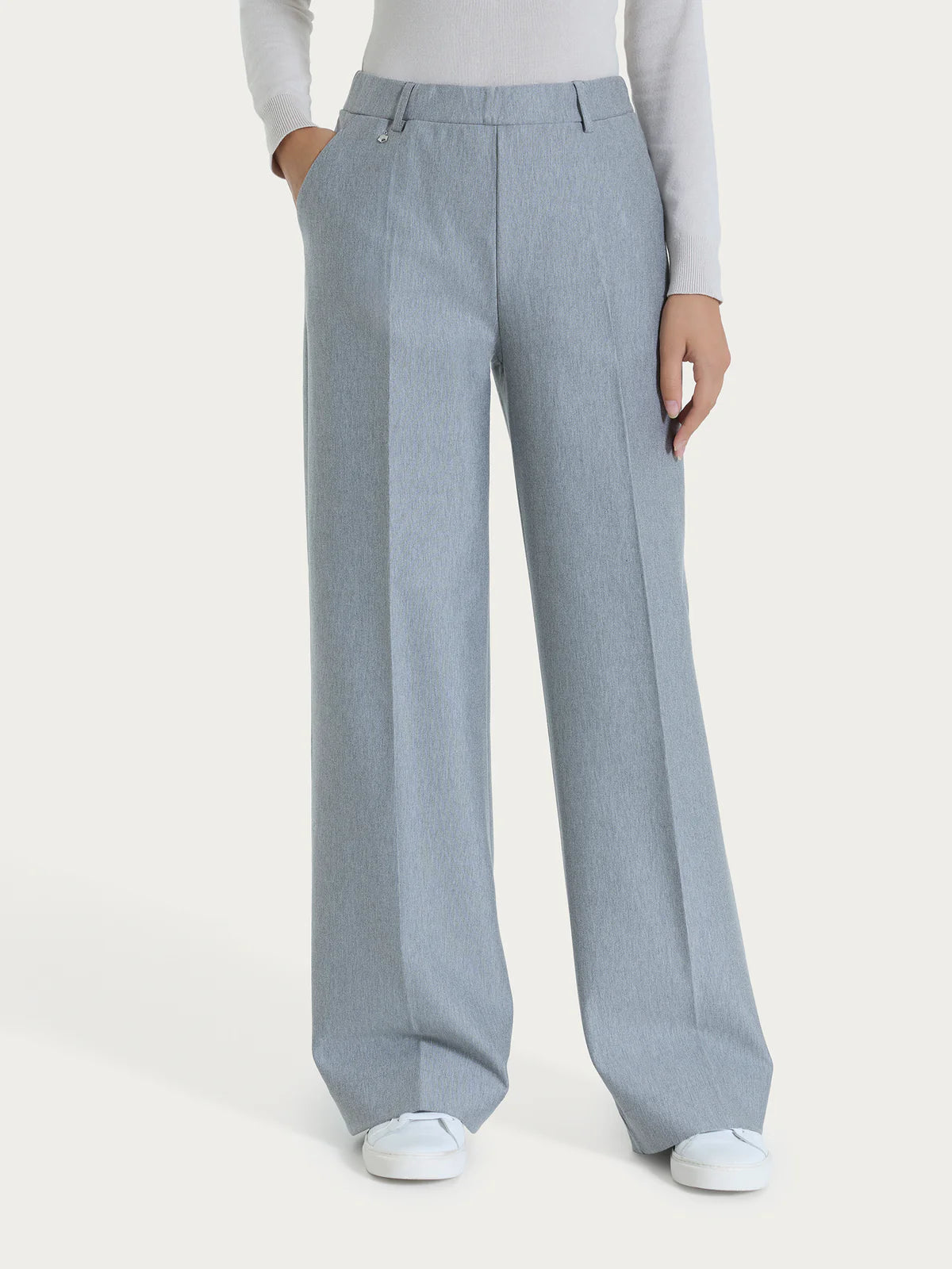Pantalone Ragno a palazzo con tasche in Compact art: DL20PA
