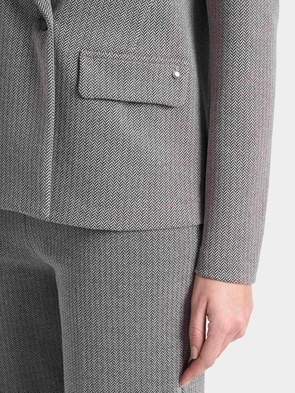 Blazer Ragno doppio petto con fantasia a spina di pesce in Eco Jacquard art. DR83G6