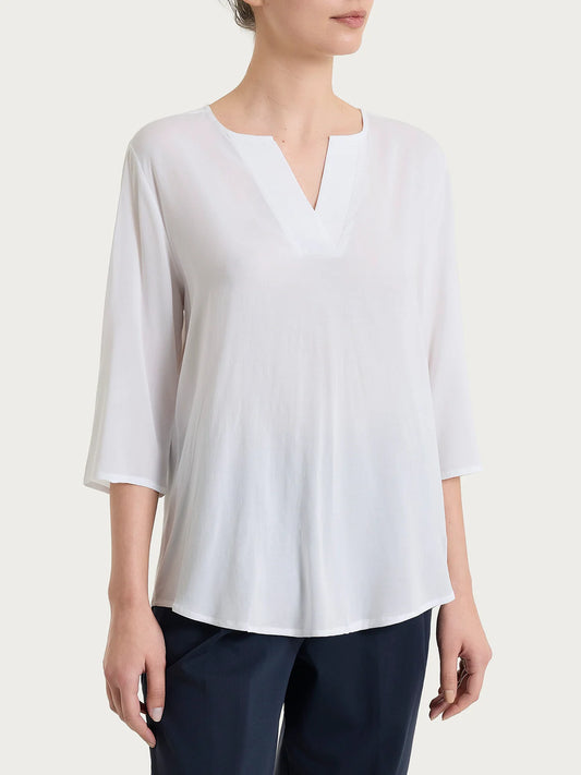 Blusa Ragno con scollo a V in Voile Stretch PE art. DS25SW