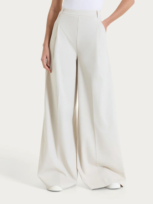 Pantalone Ragno lungo a palazzo con tasche e pinces in Compact Light PE26 art.DS82PA