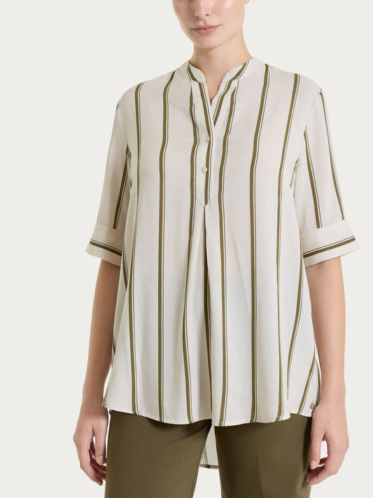 Blusa Ragno a righe spaziate e manica corta in EcoSeta PE26 art. DS92SQ