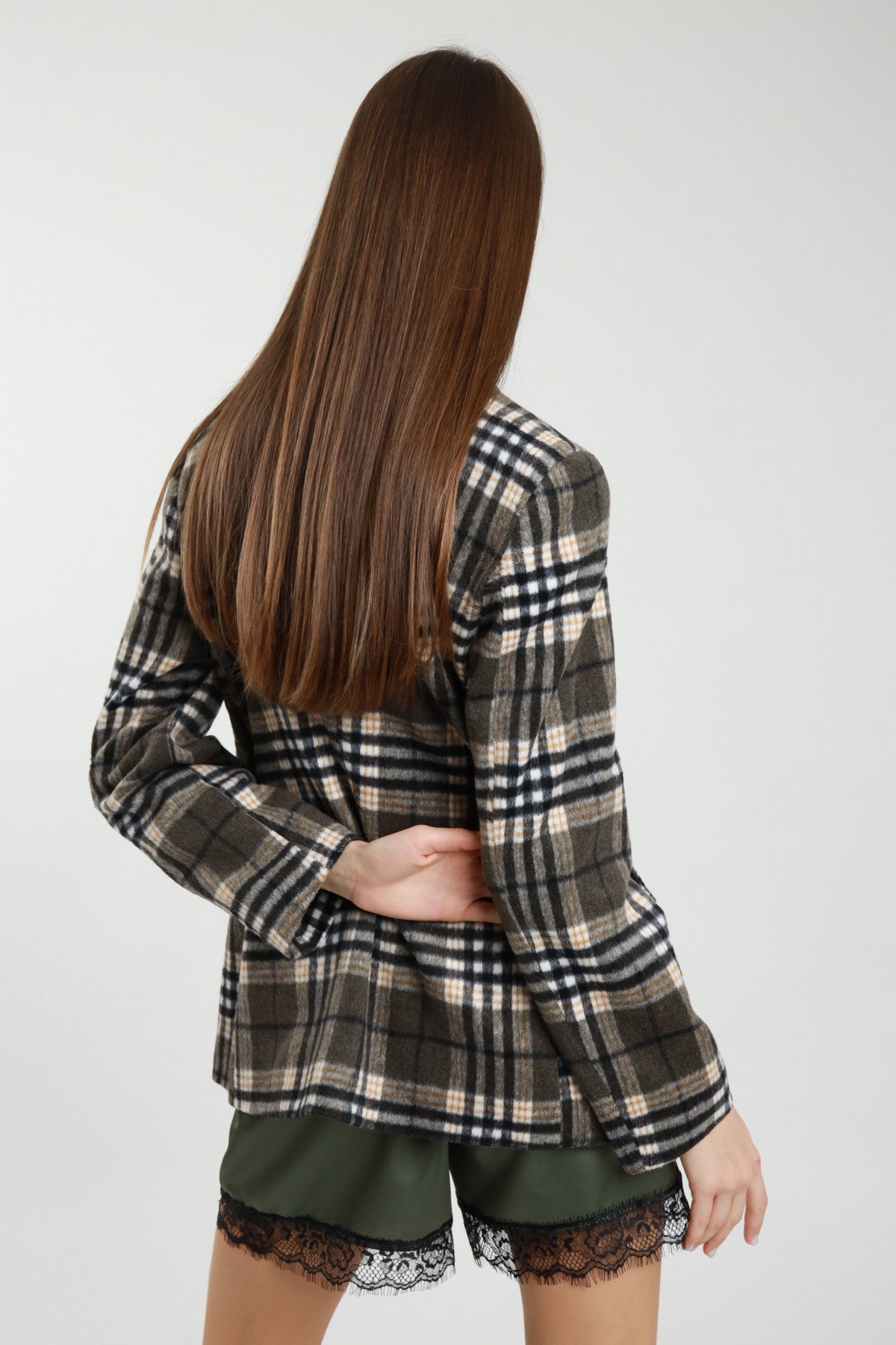 Giacca Check più spilla Susy mix