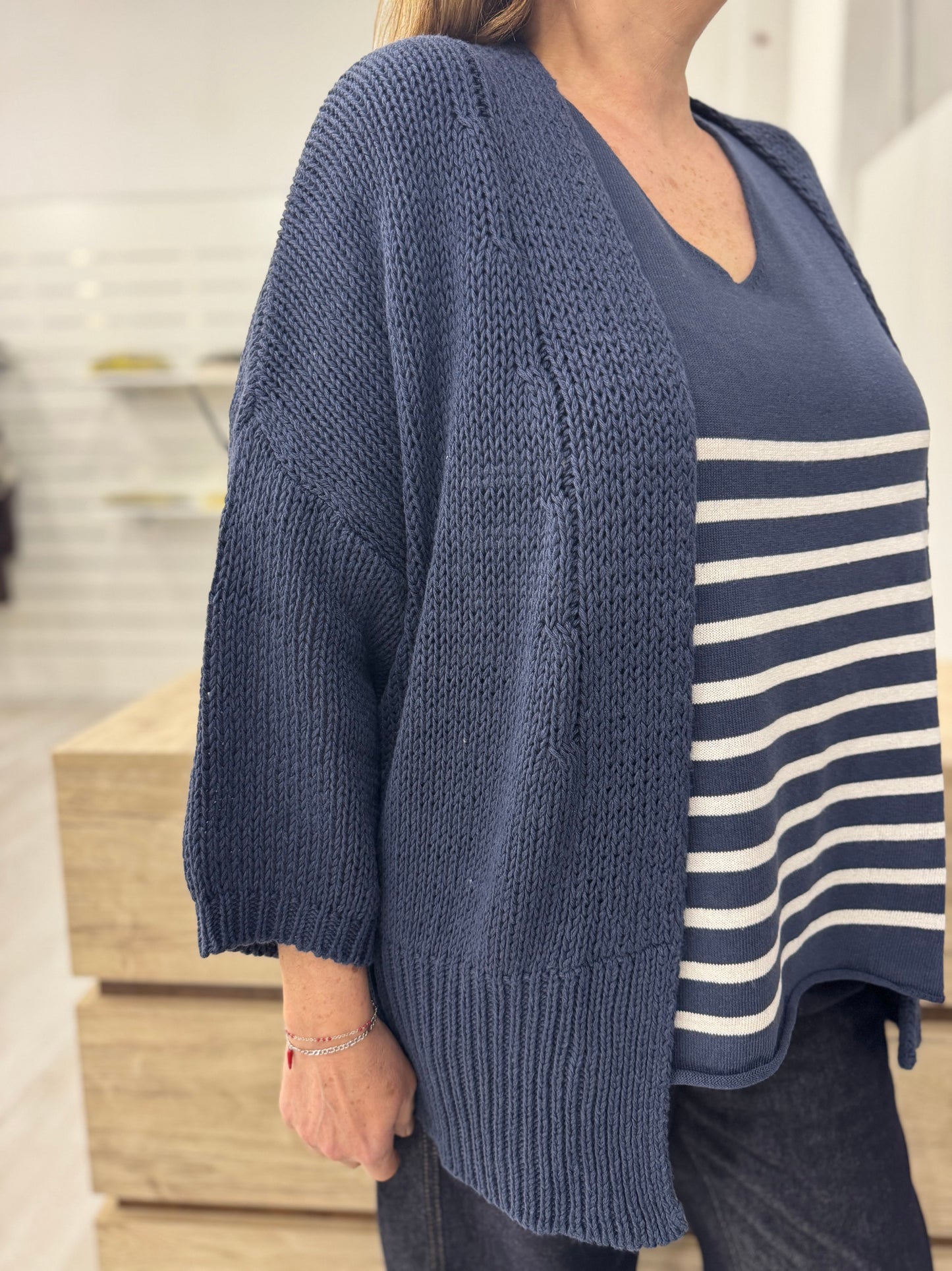Cardigan senza bottoni