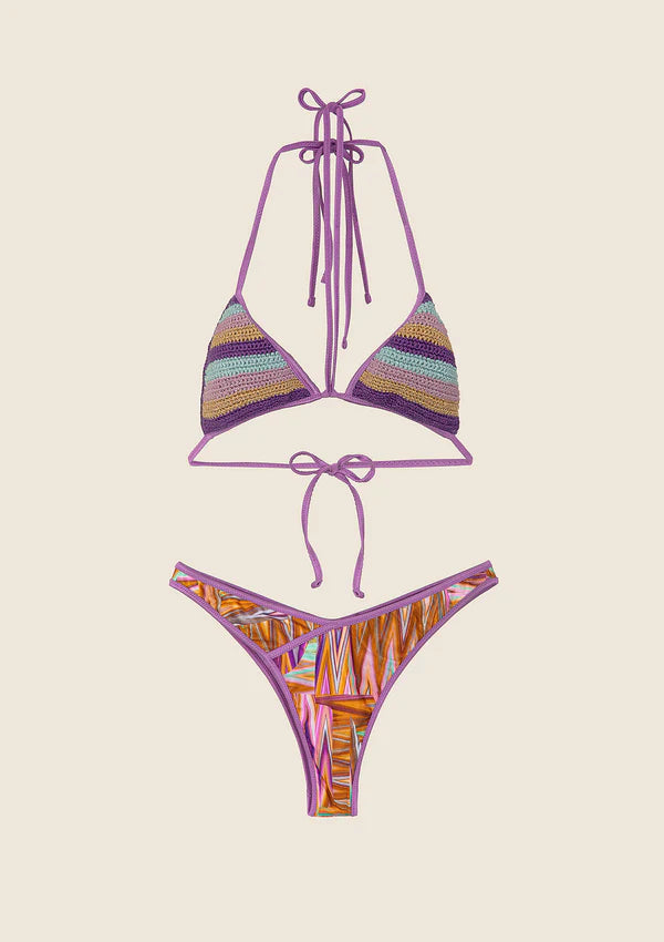 Bikini Donna F**K Triangolo con Slip Americano Fisso Fantasia 0910-X07