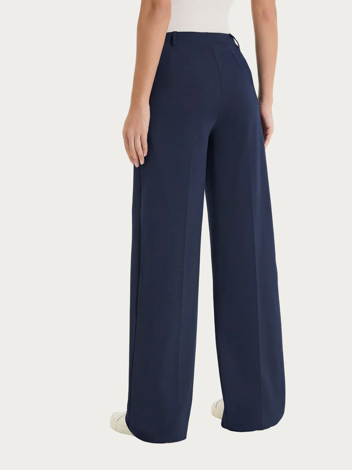 Pantalone Ragno a palazzo con tasche in Compact Light Blu